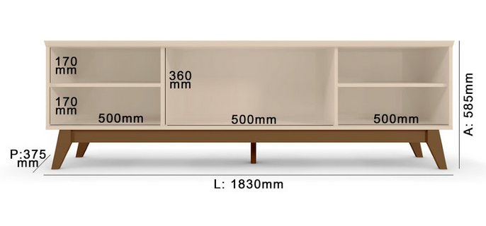 BANCADA CAMPINAS 1.83 C/ 2 PORTAS PARA TV ATÉ 75 POLEGADAS - MOBLER - Imagem 2