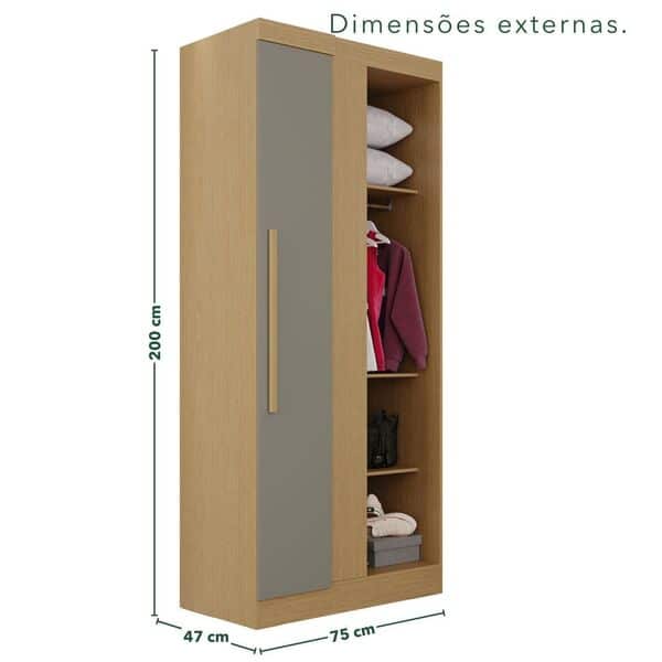 GUARDA ROUPA FORTALEZA MODULADO 1 PORTA - SALLETO - Imagem 6