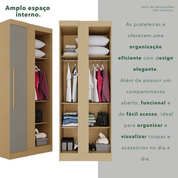 GUARDA ROUPA FORTALEZA MODULADO 1 PORTA - SALLETO - Imagem 5