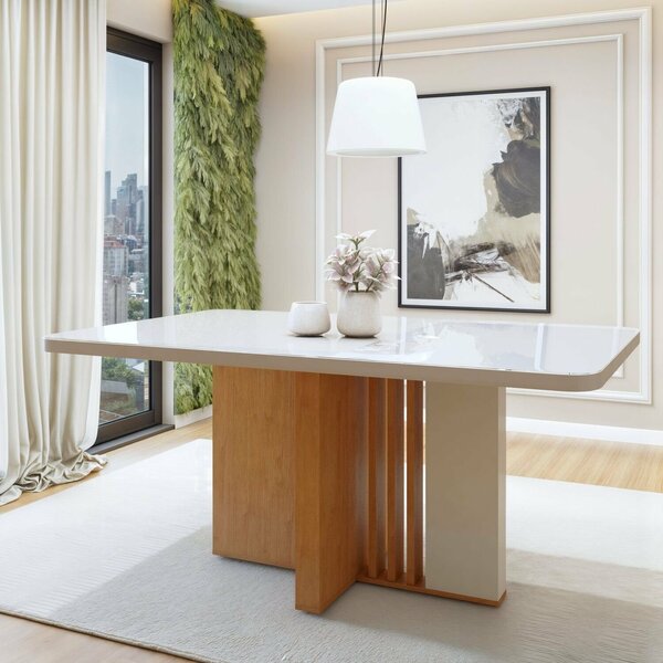 MESA DE JANTAR ASTRID 1.70x90 CM 6 LUGARES E TAMPO EM MDF - LOPAS