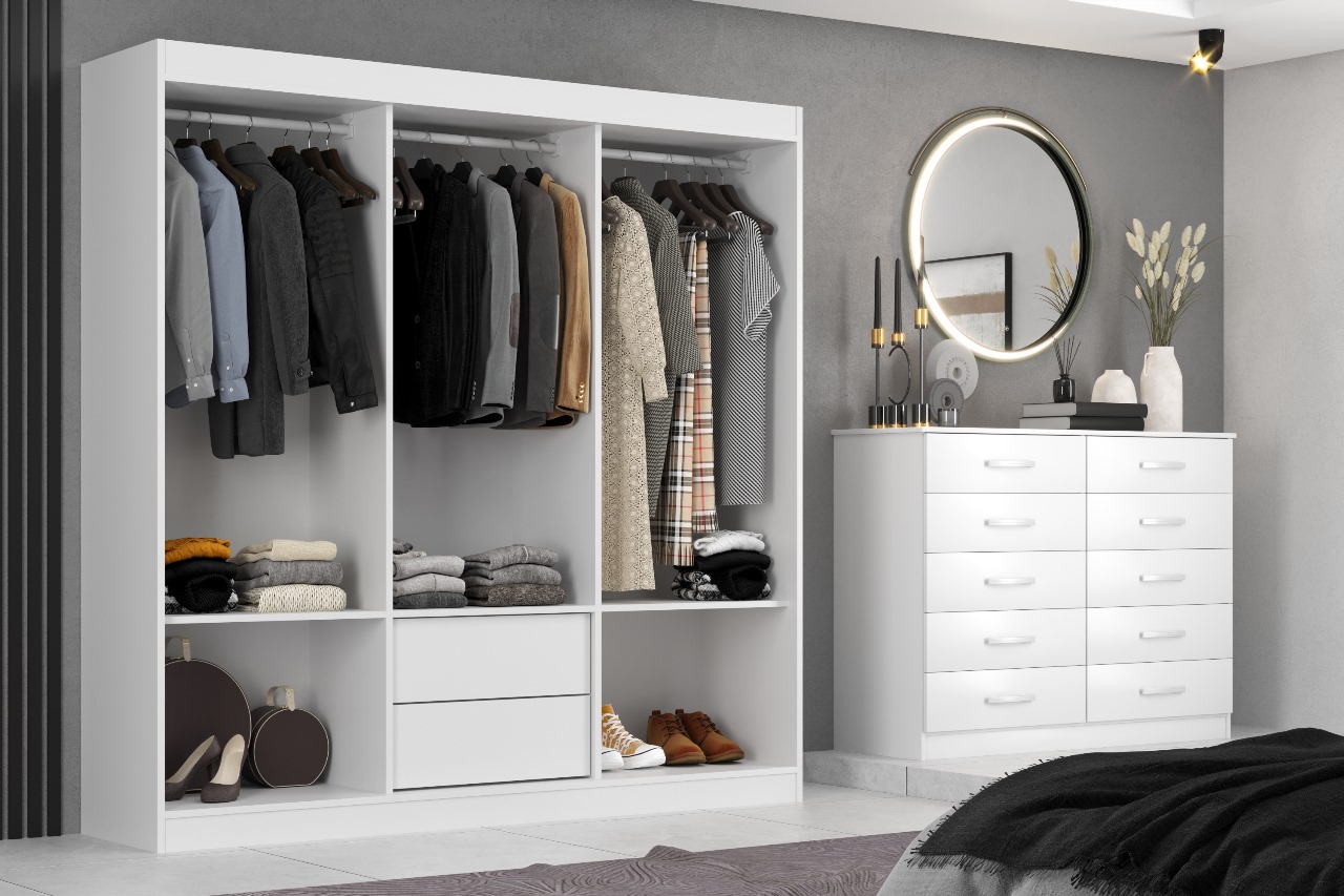 PROMOÇÃO - CÔMODA MARBELA 0.92 CM - 10 GAVETAS -EVIDÊNCIA MÓVEIS - Imagem 3