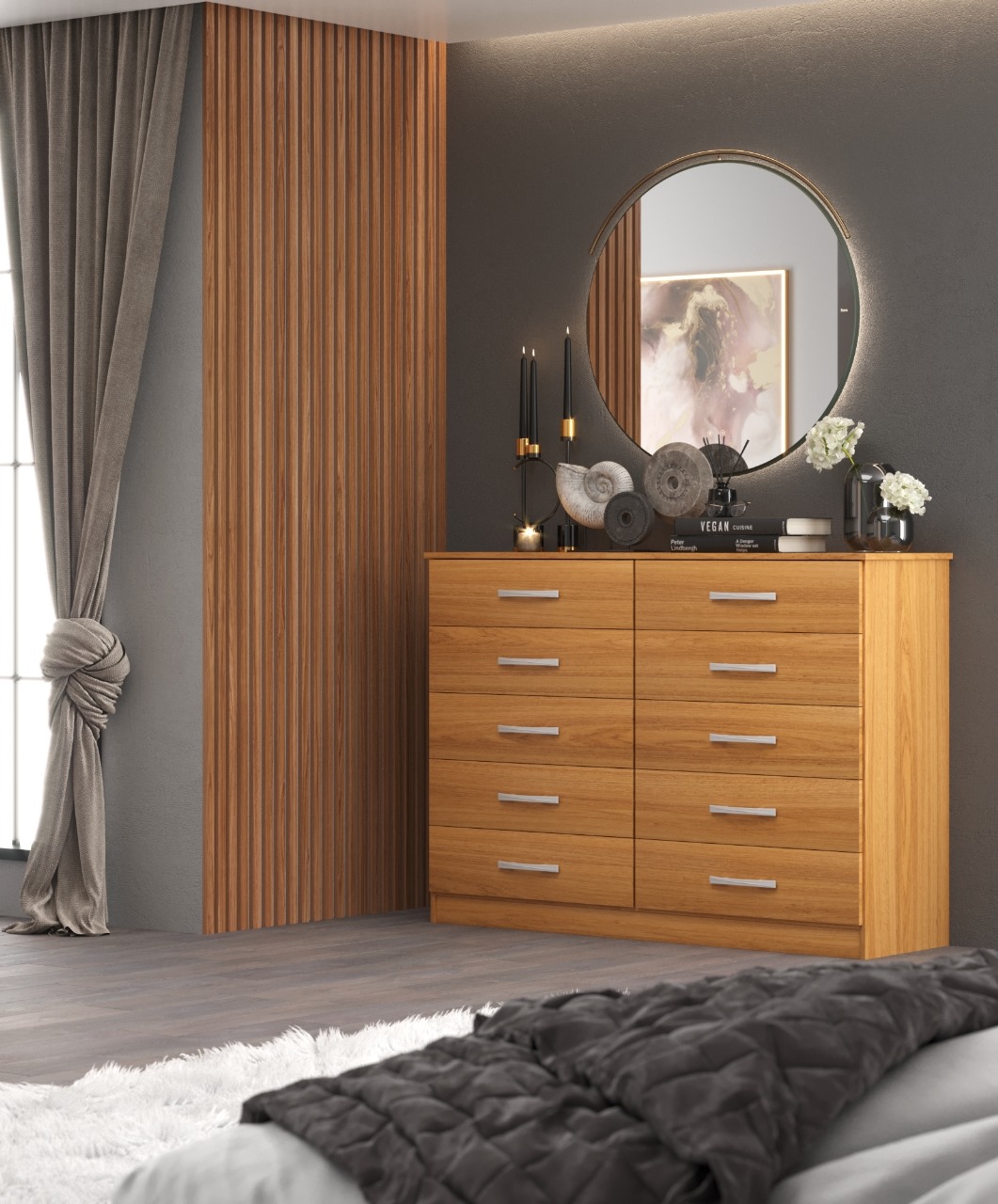 PROMOÇÃO - CÔMODA MARBELA 0.92 CM - 10 GAVETAS -EVIDÊNCIA MÓVEIS - Imagem 5