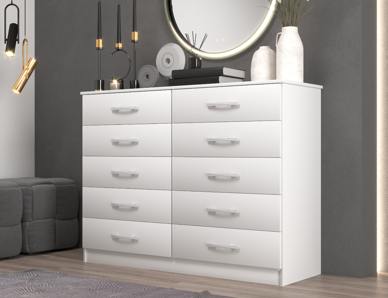 PROMOÇÃO - CÔMODA MARBELA 0.92 CM - 10 GAVETAS -EVIDÊNCIA MÓVEIS - Imagem 6