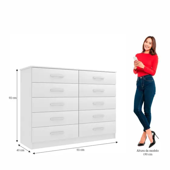 PROMOÇÃO - CÔMODA MARBELA 0.92 CM - 10 GAVETAS -EVIDÊNCIA MÓVEIS - Imagem 7