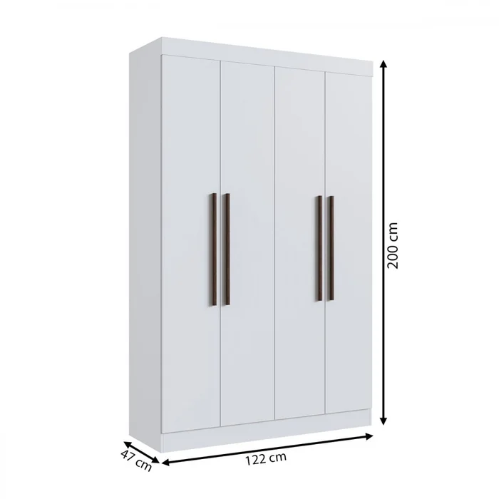 GUARDA ROUPA RECIFE 1.21 C/ 4 PORTAS 2 GAVETAS - SALLETO - Imagem 2