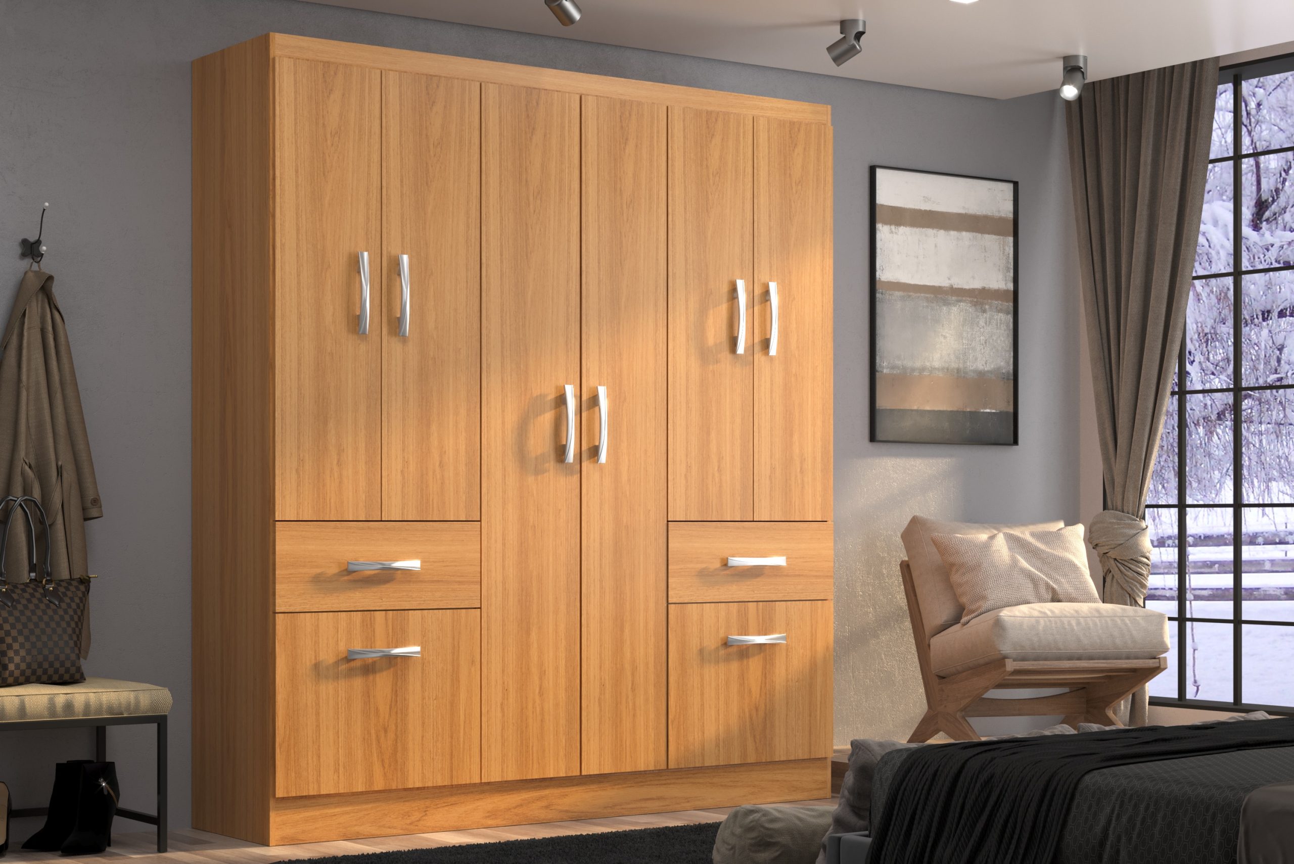 GUARDA ROUPA NEW HÉRCULES 8 PORTAS 2 GAVETAS - EVIDÊNCIA