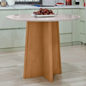 MESA CELEBRARE 100 CM COM TAMPO DE VIDRO - LOPAS