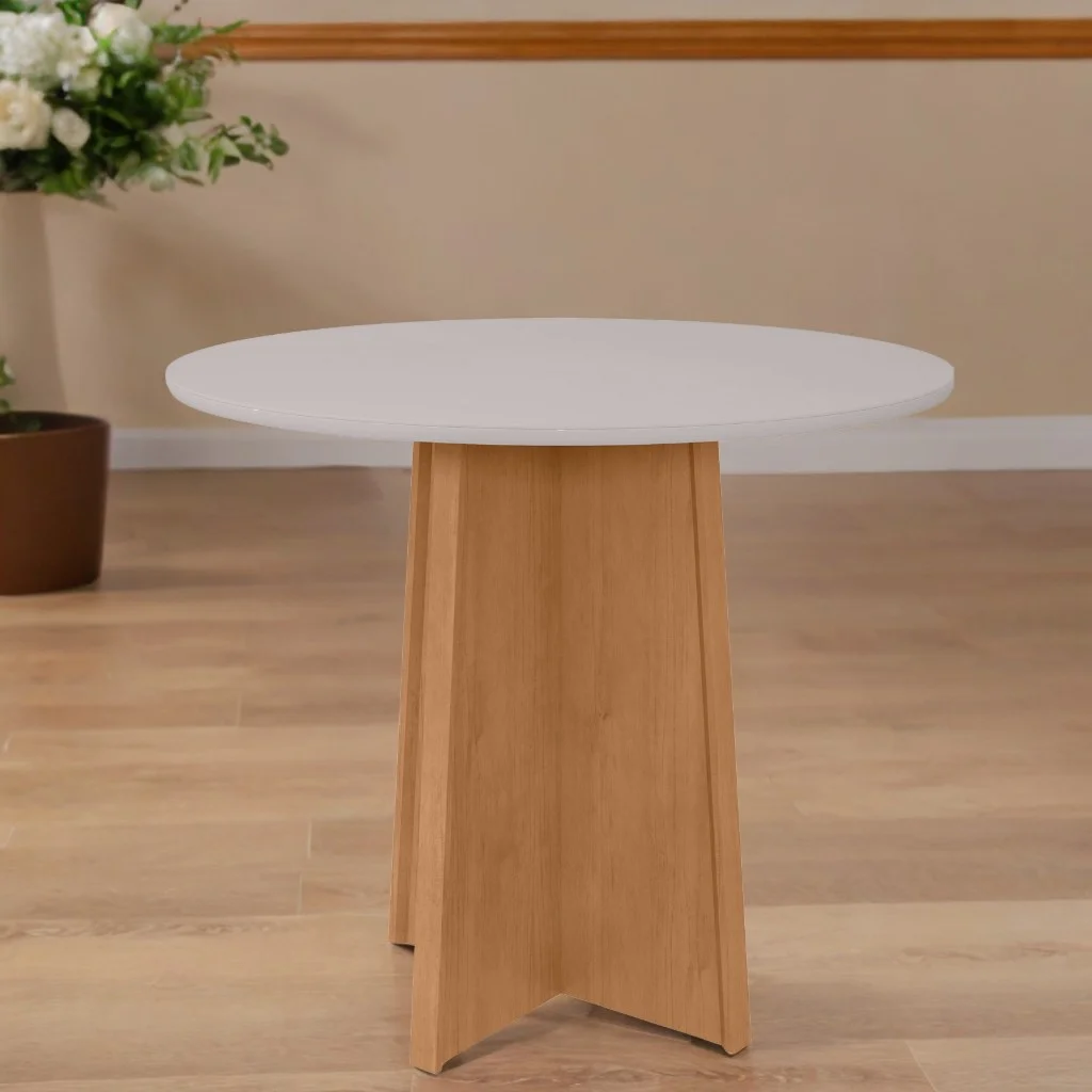 MESA CELEBRARE 100 CM COM TAMPO DE VIDRO - LOPAS
