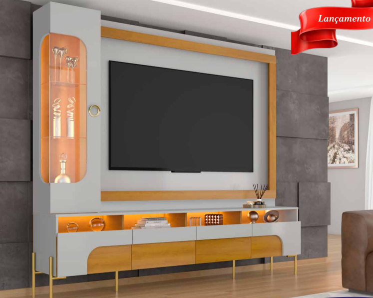 HOME BRILHARE 2.16 CM PARA TV ATÉ 75 POLEGADAS - BECHARA