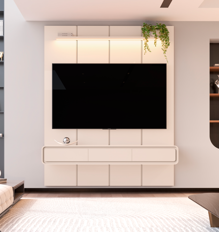 PAINEL ESTONE 1.80 + NICHO LIV SUSPENSO 1.80 CM COM 2 GAVETAS - EDN - Imagem 2