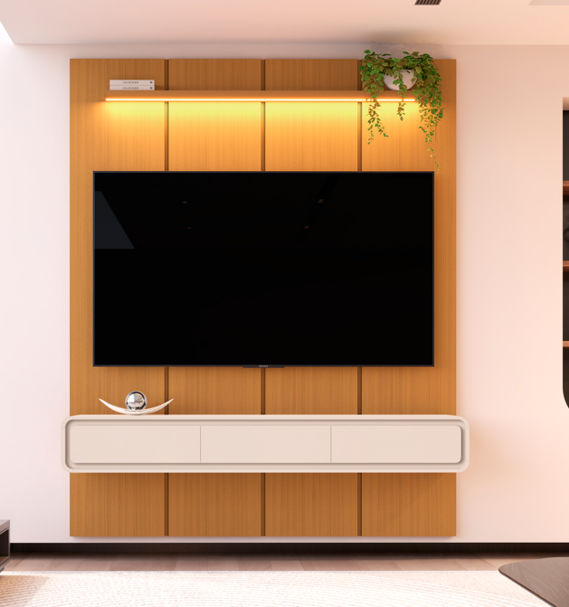PAINEL ESTONE 1.80 + NICHO LIV SUSPENSO 1.80 CM COM 2 GAVETAS - EDN - Imagem 4