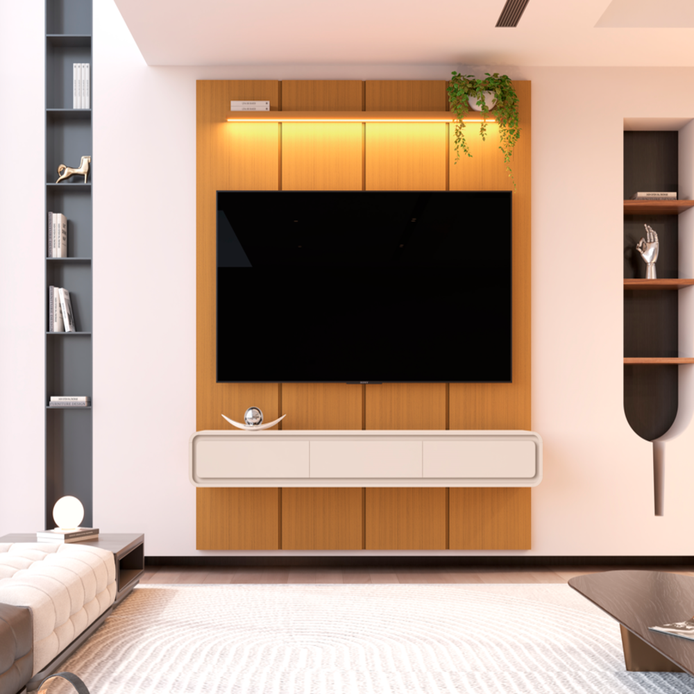 PAINEL ESTONE 2.25 C/ LED + NICHO LIV 2.18 - TV ATÉ 75" - EDN