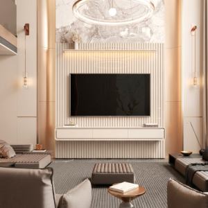 PAINEL ARBO 1.84 RIPADO 100% ORIGINAL C/ LED + NICHO LIV 1.80 - TV ATÉ 70" - EDN.