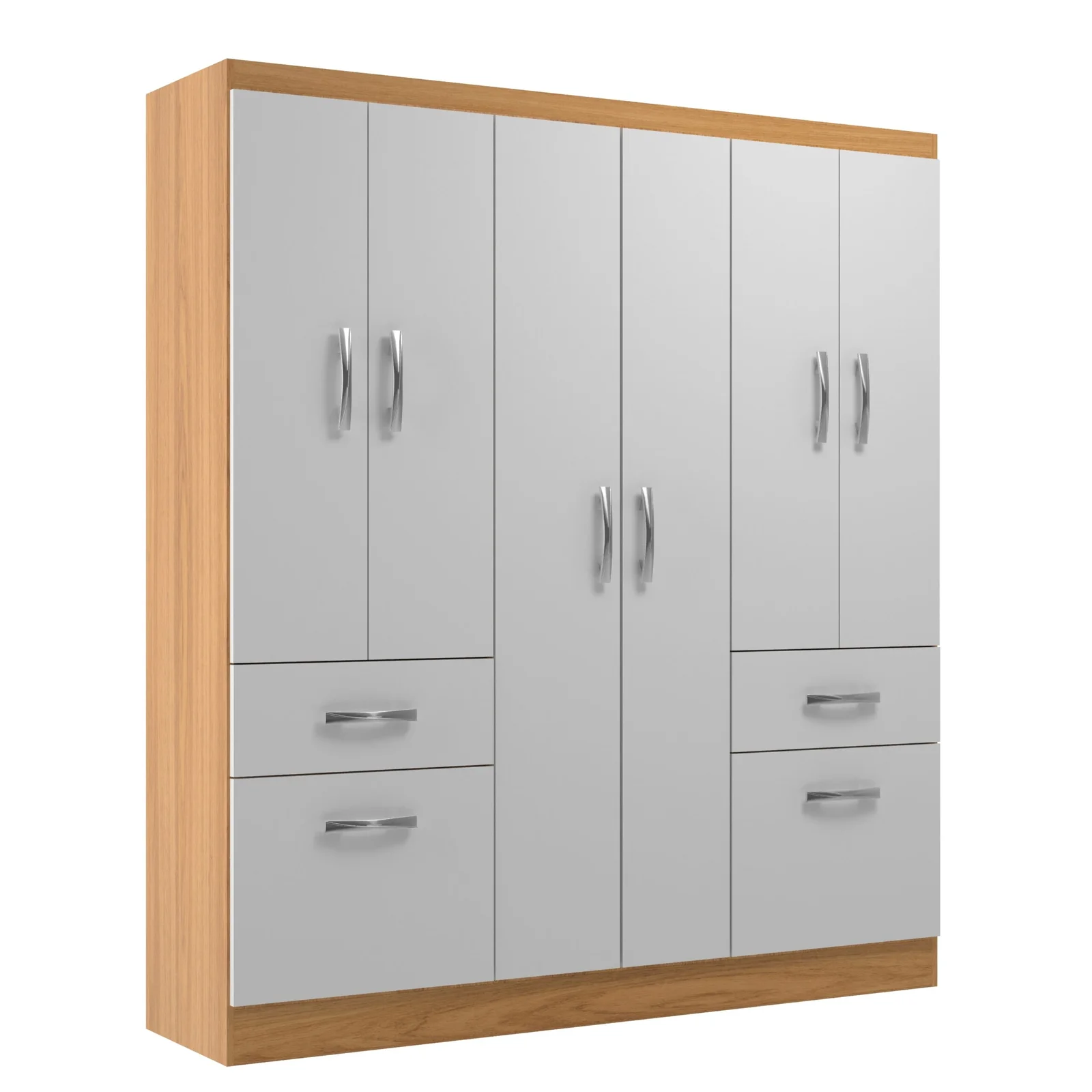 GUARDA ROUPA NEW HÉRCULES 1.36 CM - 8 PORTAS 2 GAVETAS - EVIDÊNCIA - Imagem 2