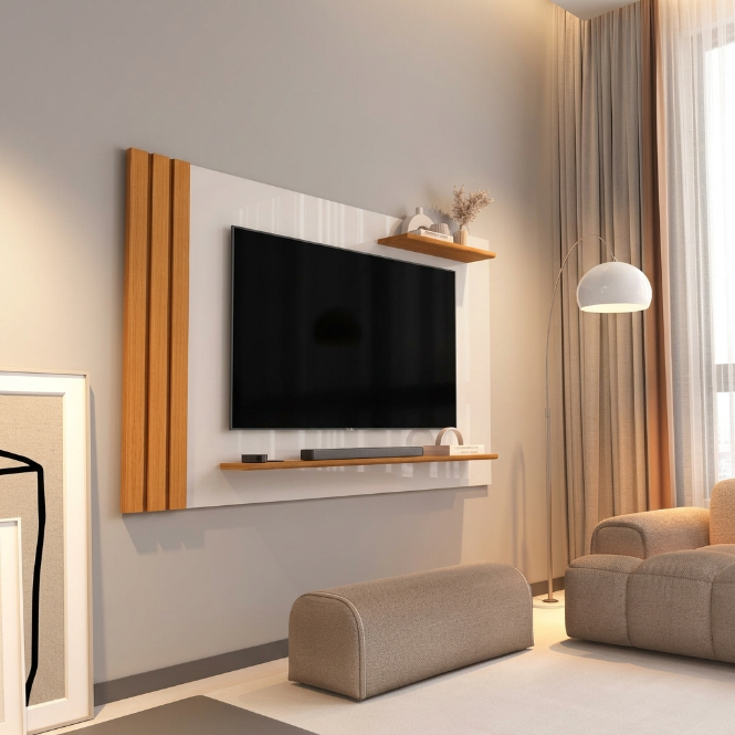 PAINEL LAUS 1.76 CM RIPADO NA LATERAL PARA TV ATÉ 55 POLEGADAS – EDN