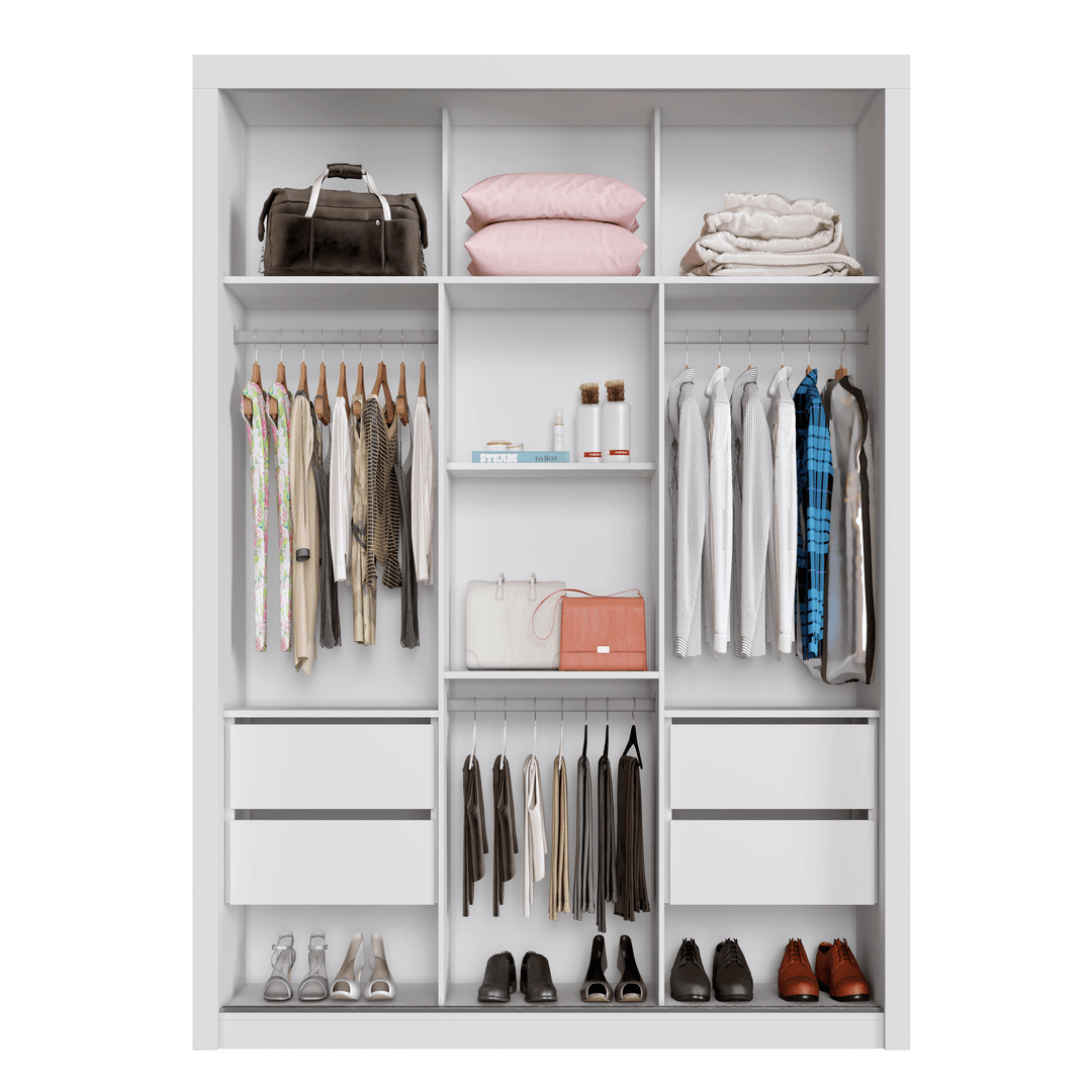GUARDA ROUPA PANAMA 1.85 C/ 3 PORTAS E 4 GAVETAS - SALLETO