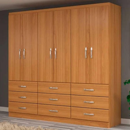 PROMOÇÃO - GUARDA ROUPA BERGAMO 1.50 C/ 6 PORTAS E 9 GAVETAS - EVIDÊNCIA MÓVEIS - Imagem 5