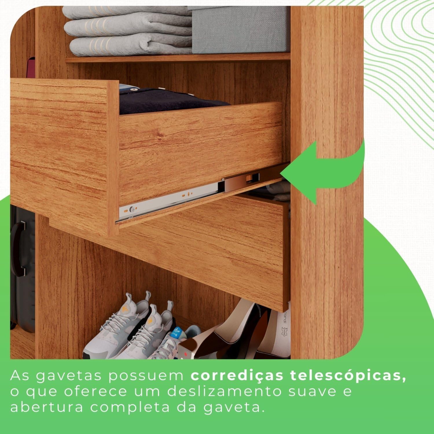 GUARDA ROUPA RECIFE 1.21 C/ 4 PORTAS 2 GAVETAS - SALLETO - Imagem 6