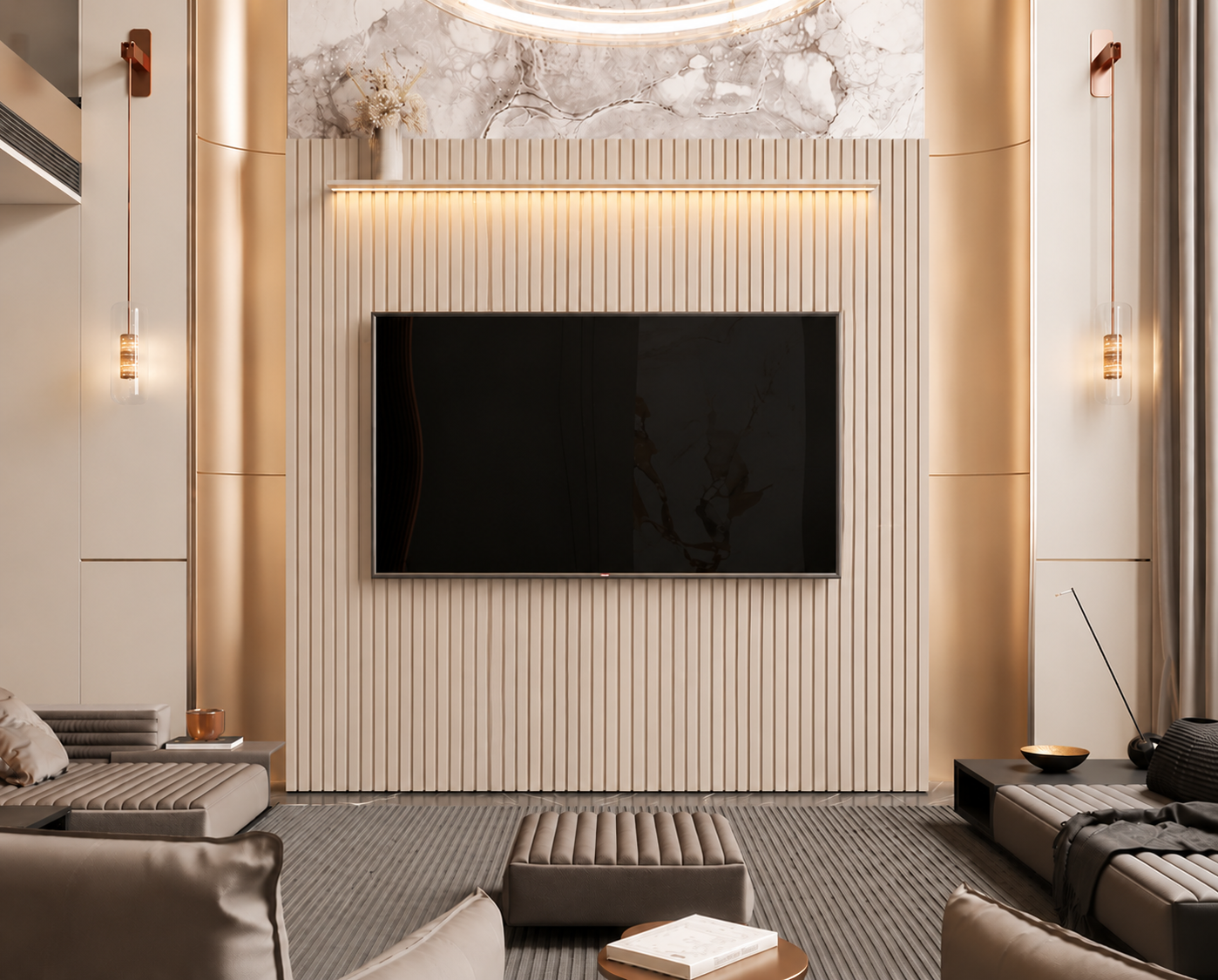 PAINEL ARBO 1.84 RIPADO 100 % ORIGINAL C/ LED - TV ATÉ 70 POLEGADAS - EDN.