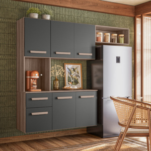PROMOÇÃO - COZINHA SUSPENSA GIULIA 1.60 C/ 6 PORTAS 01 GAVETA - NICIOLI