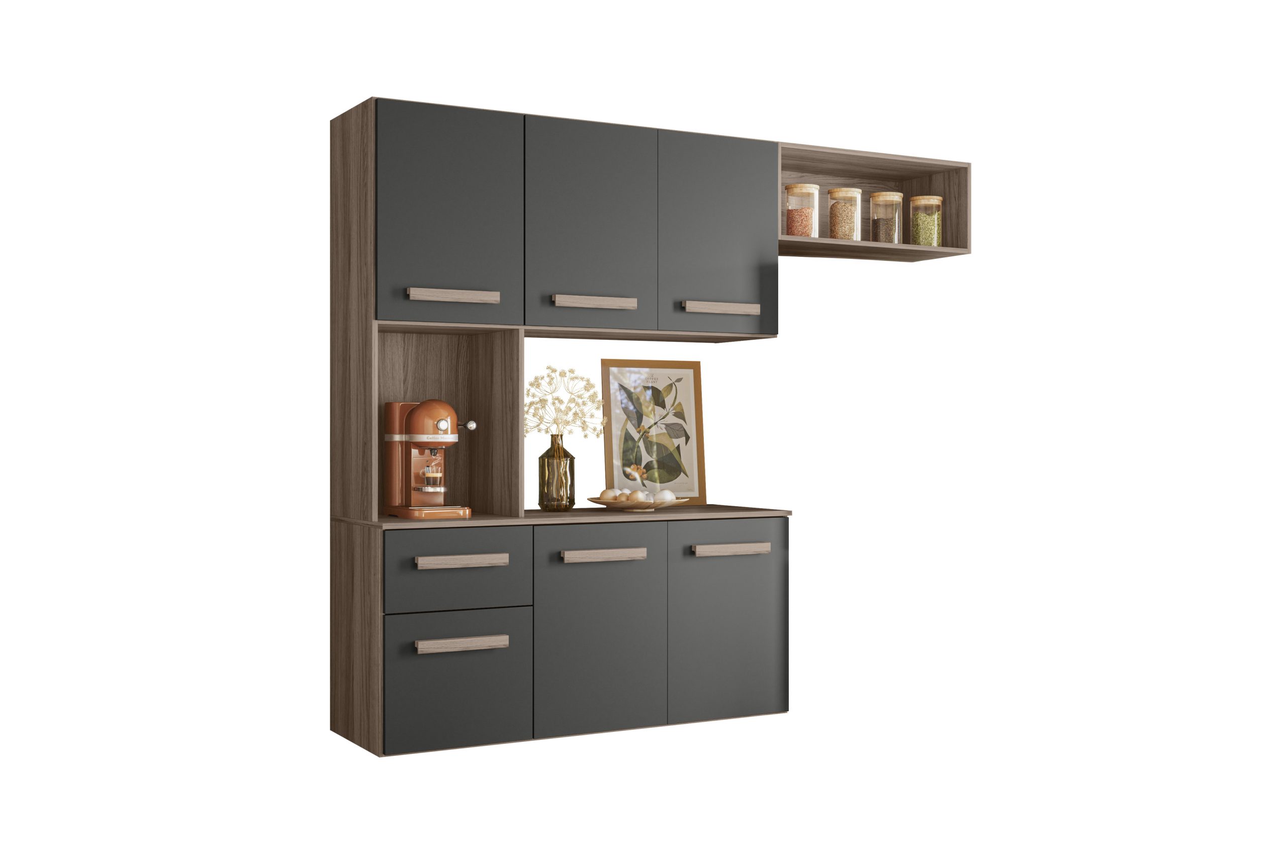 PROMOÇÃO - COZINHA SUSPENSA GIULIA 1.60 C/ 6 PORTAS 01 GAVETA - NICIOLI - Imagem 2