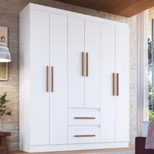 GUARDA ROUPA NAPOLI 1.56 - 100% MDF,  6 PORTAS 2 GAVETAS  - DORIPEL