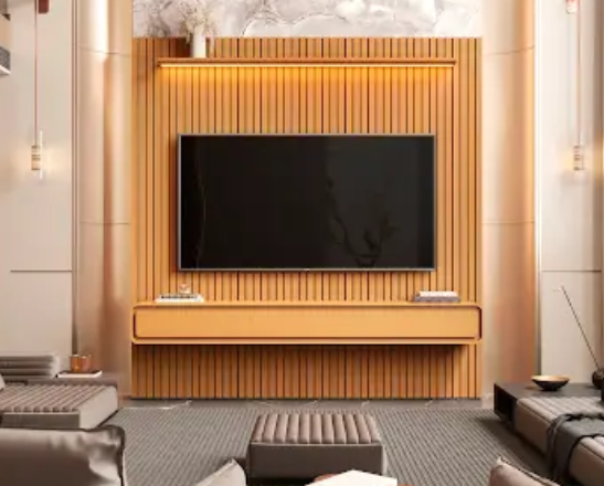 PAINEL ARBO 1.84 RIPADO 100% ORIGINAL C/ LED + NICHO LIV 1.80 - TV ATÉ 70" - EDN.