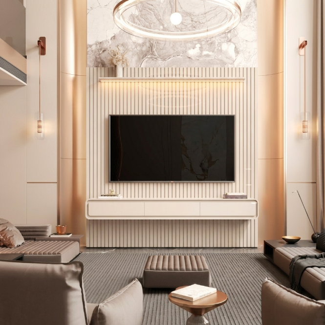 PAINEL ARBO 2.25 RIPADO 100% ORIGINAL C/LED + NICHO LIV 2.18 - TV ATÉ 75" - EDN. - Imagem 2