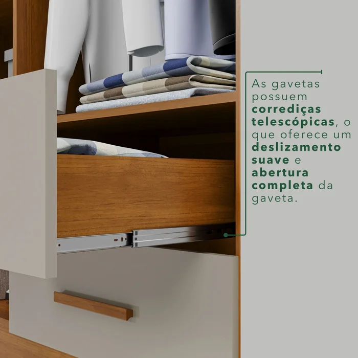 GUARDA ROUPA ESTRELA PREMIUM 1.00 - 4 PORTAS C/ ESPELHO - SALLETO - Imagem 5